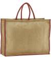 W475 Westford Mill Natural Starched Jute Market Shopper Natural / ORANGE RUST colour image